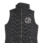 CALVIN KLEIN Womens Black Nylon Quilted Sleeveless Jacket S Zip Closure