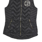 CALVIN KLEIN Womens Black Nylon Quilted Sleeveless Jacket S Zip Closure