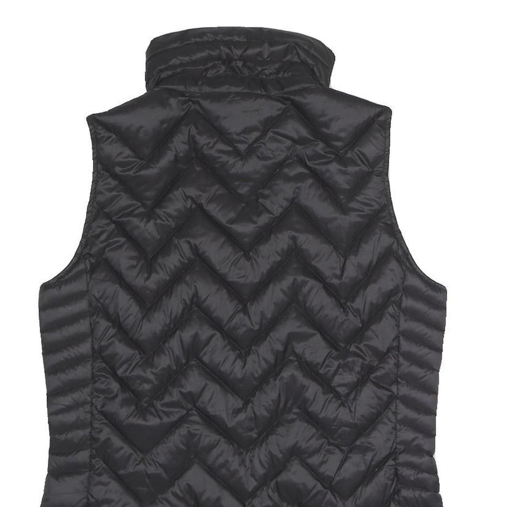CALVIN KLEIN Womens Black Nylon Quilted Sleeveless Jacket S Zip Closure