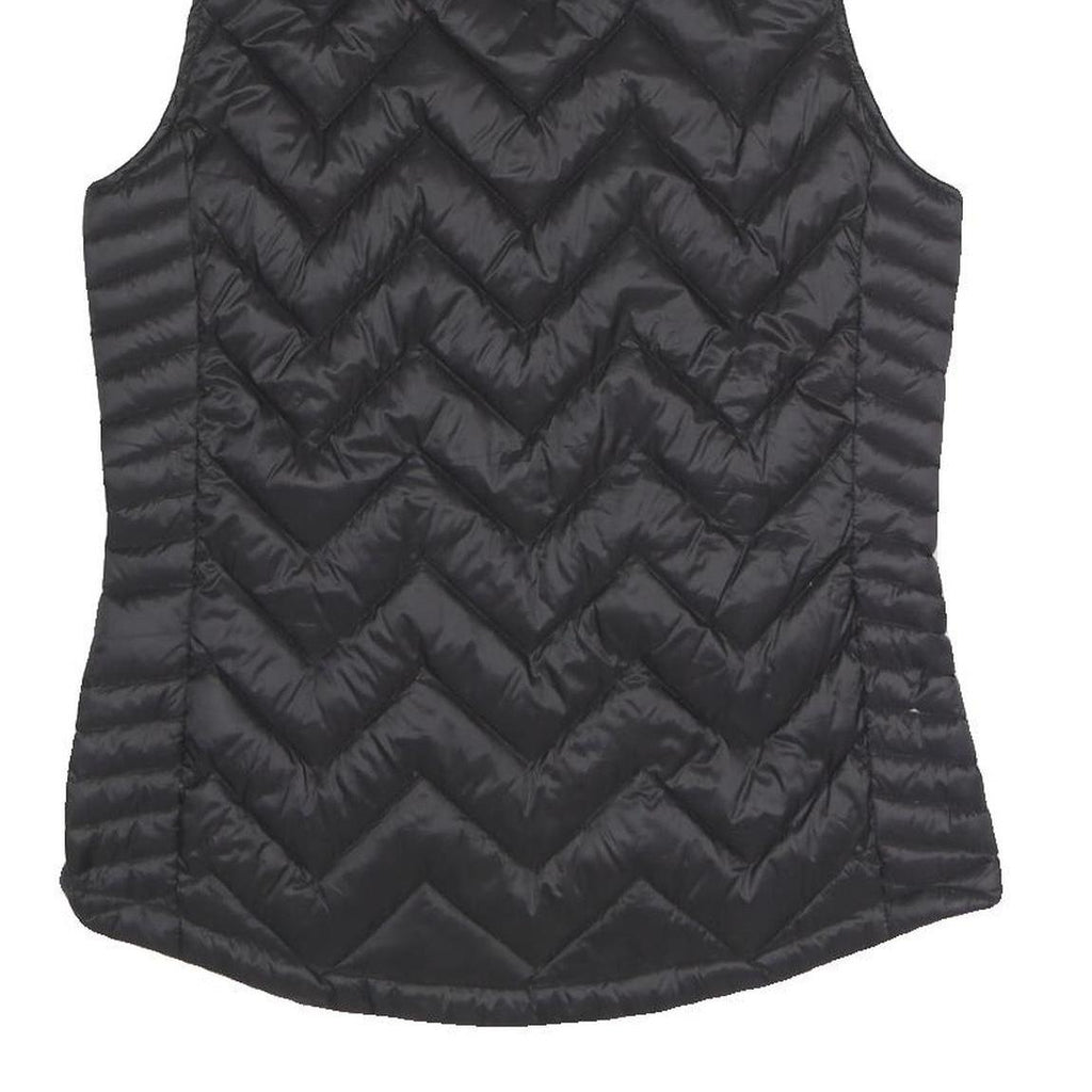 CALVIN KLEIN Womens Black Nylon Quilted Sleeveless Jacket S Zip Closure