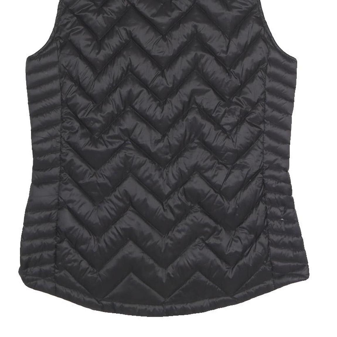 CALVIN KLEIN Womens Black Nylon Quilted Sleeveless Jacket S Zip Closure