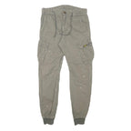 LIONEL Mens Cotton Blend Beige Relaxed Cargo Jogger Trousers W29 L27 Casual