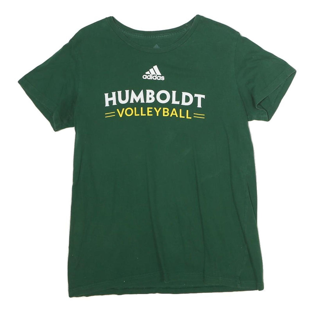 ADIDAS Womens Green Humboldt Volleyball T-Shirt L Short Sleeve Crew Neck Cotton