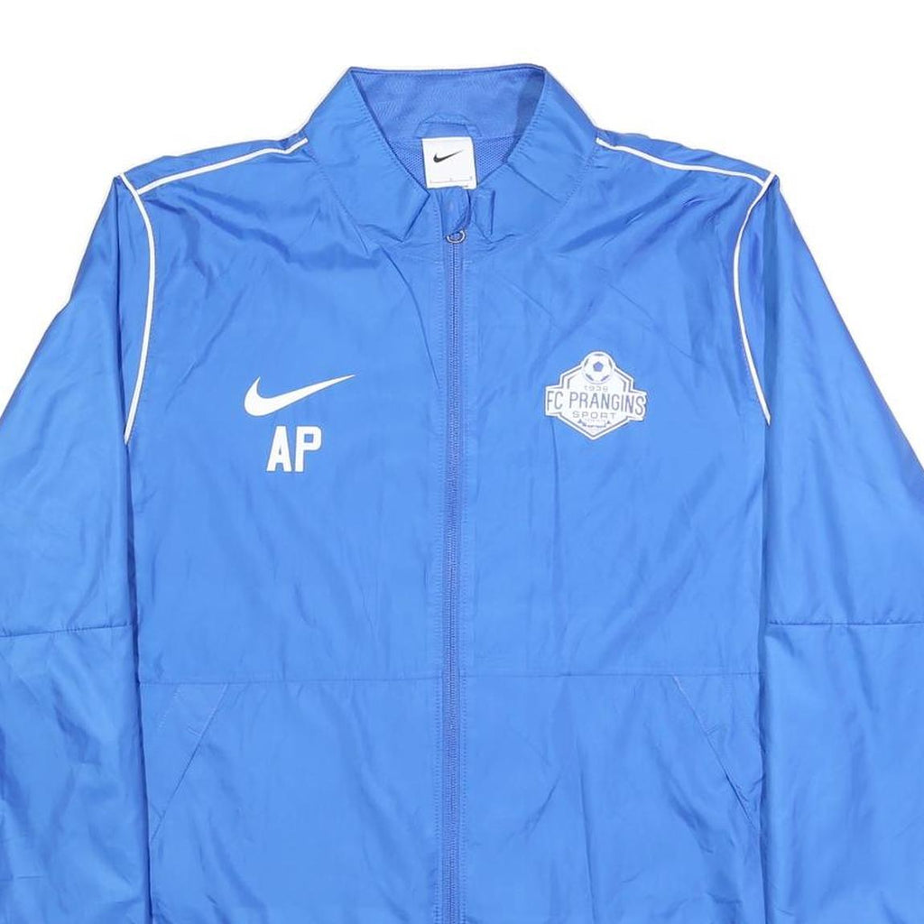 NIKE Mens Blue Jacket L Polyester Blend Plain Zip Lightweight Sportswear