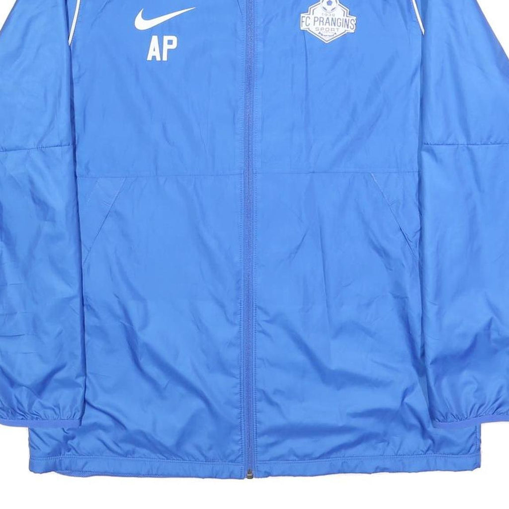 NIKE Mens Blue Jacket L Polyester Blend Plain Zip Lightweight Sportswear