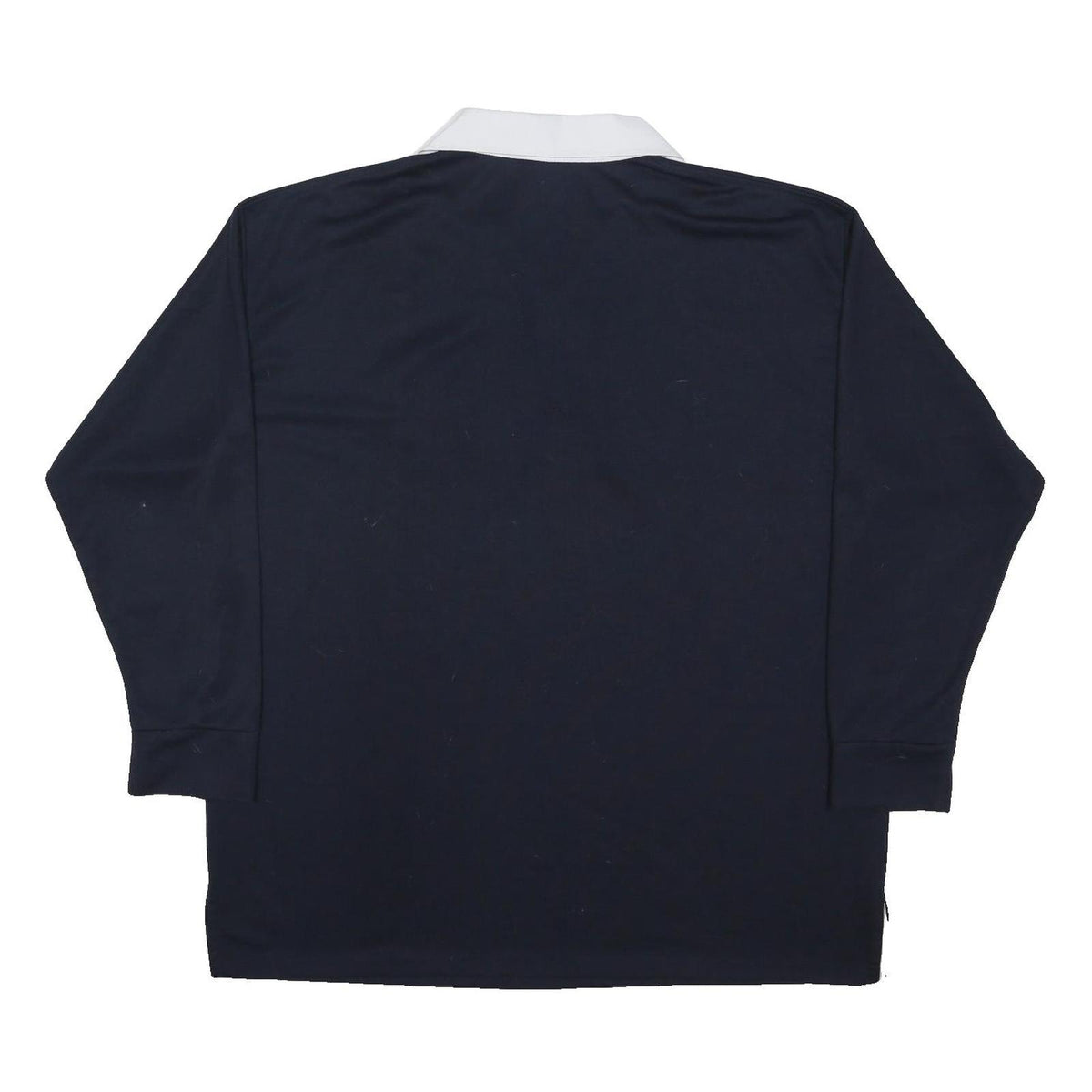 NEW MODEL Mens Navy Blue & White England Long Sleeve Polo Shirt 5XL Cotton Blend