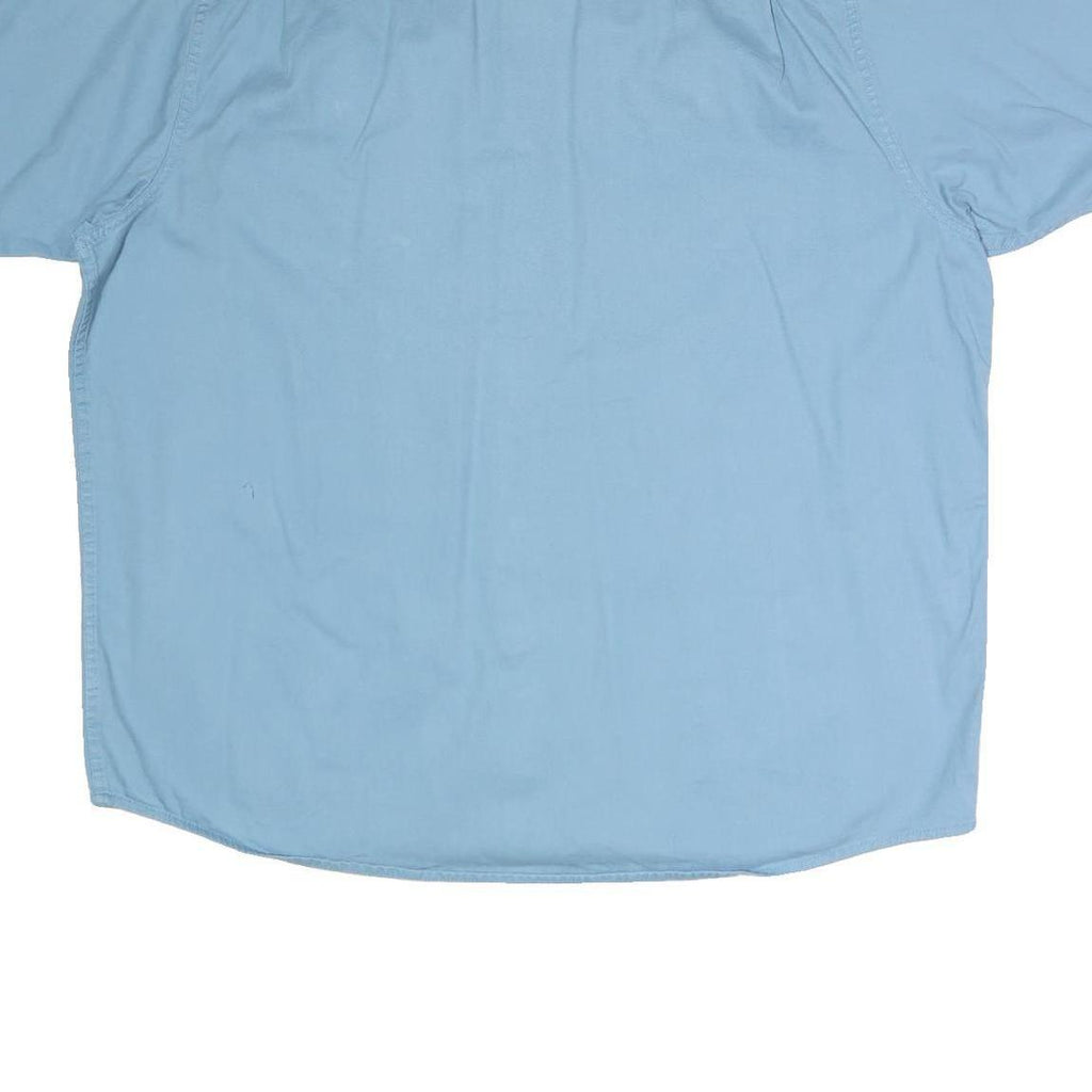 WRANGLER Mens Blue Casual Shirt XL Cotton Blend Button Front Short Sleeve