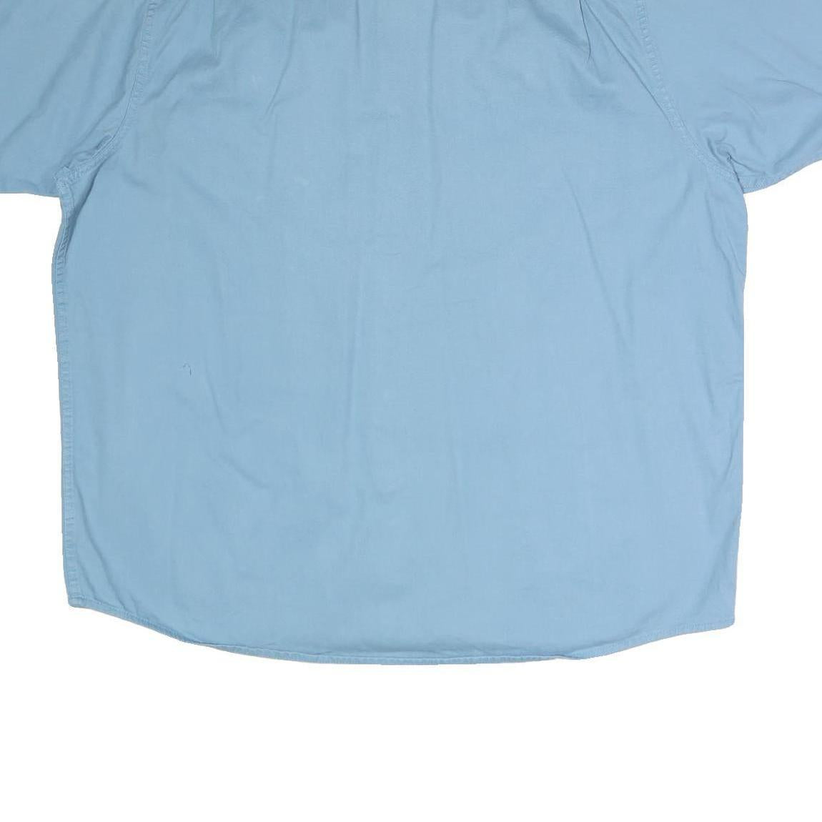 WRANGLER Mens Blue Casual Shirt XL Cotton Blend Button Front Short Sleeve