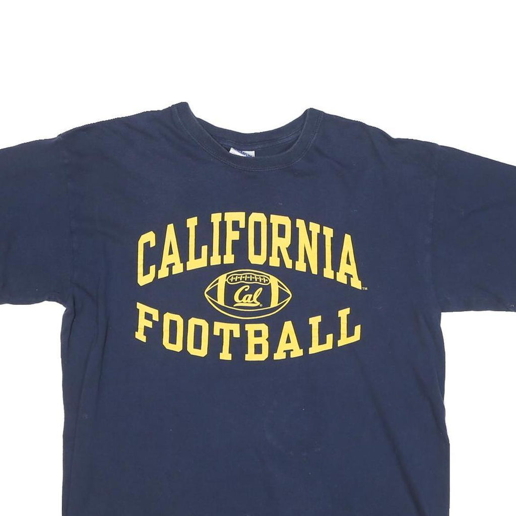 GILDAN Mens Navy Blue California Football Graphic T-Shirt L Short Sleeve Crew