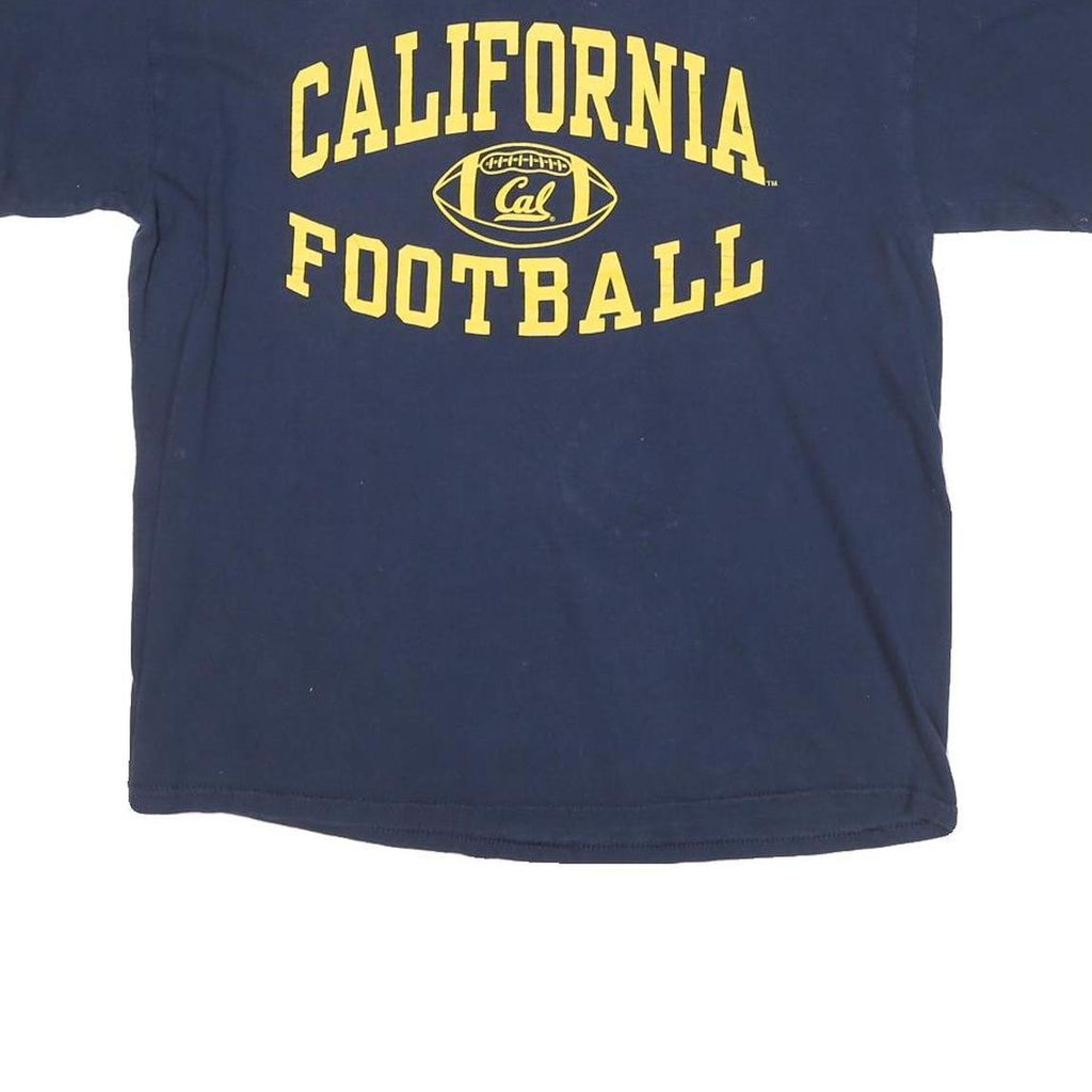 GILDAN Mens Navy Blue California Football Graphic T-Shirt L Short Sleeve Crew
