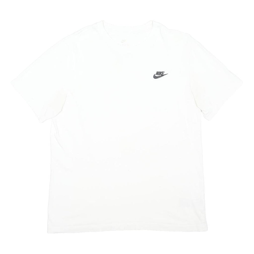NIKE Mens White Classic T-Shirt M Short Sleeve Crew Neck Cotton Blend Jersey