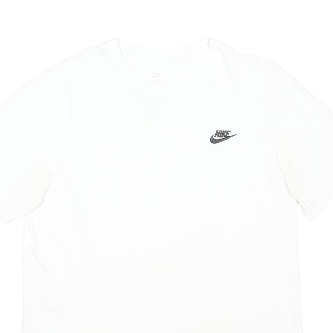NIKE Mens White Classic T-Shirt M Short Sleeve Crew Neck Cotton Blend Jersey