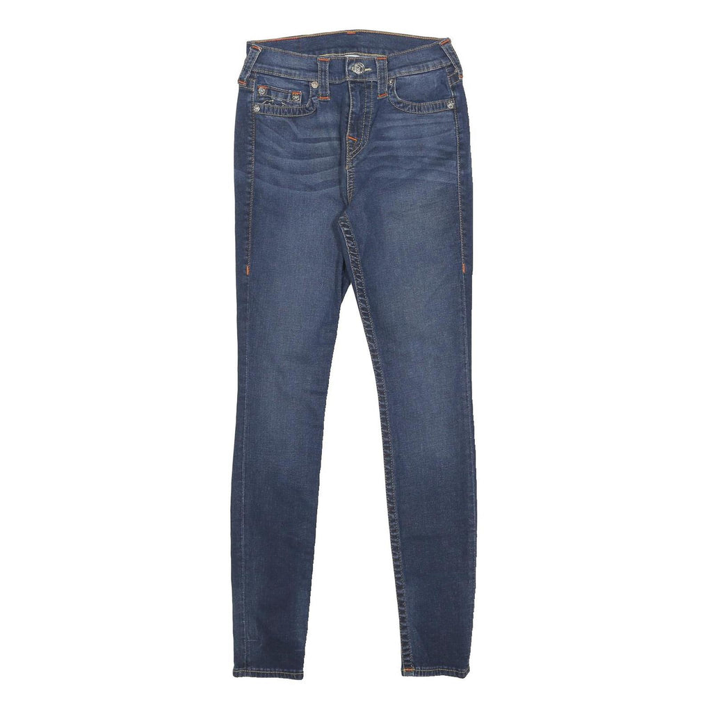 TRUE RELIGION Womens Slim Skinny Denim Medium Wash Jeans W28 L30 Stretch Zip