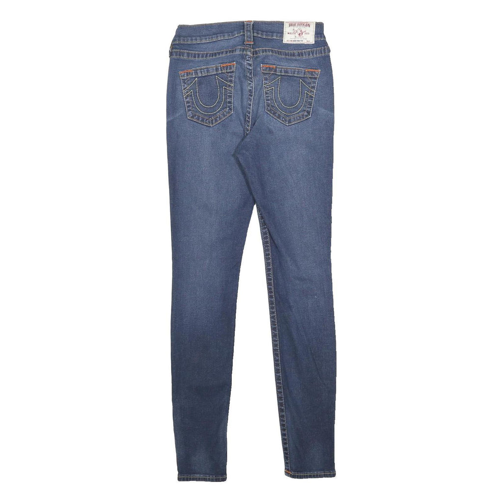 TRUE RELIGION Womens Slim Skinny Denim Medium Wash Jeans W28 L30 Stretch Zip