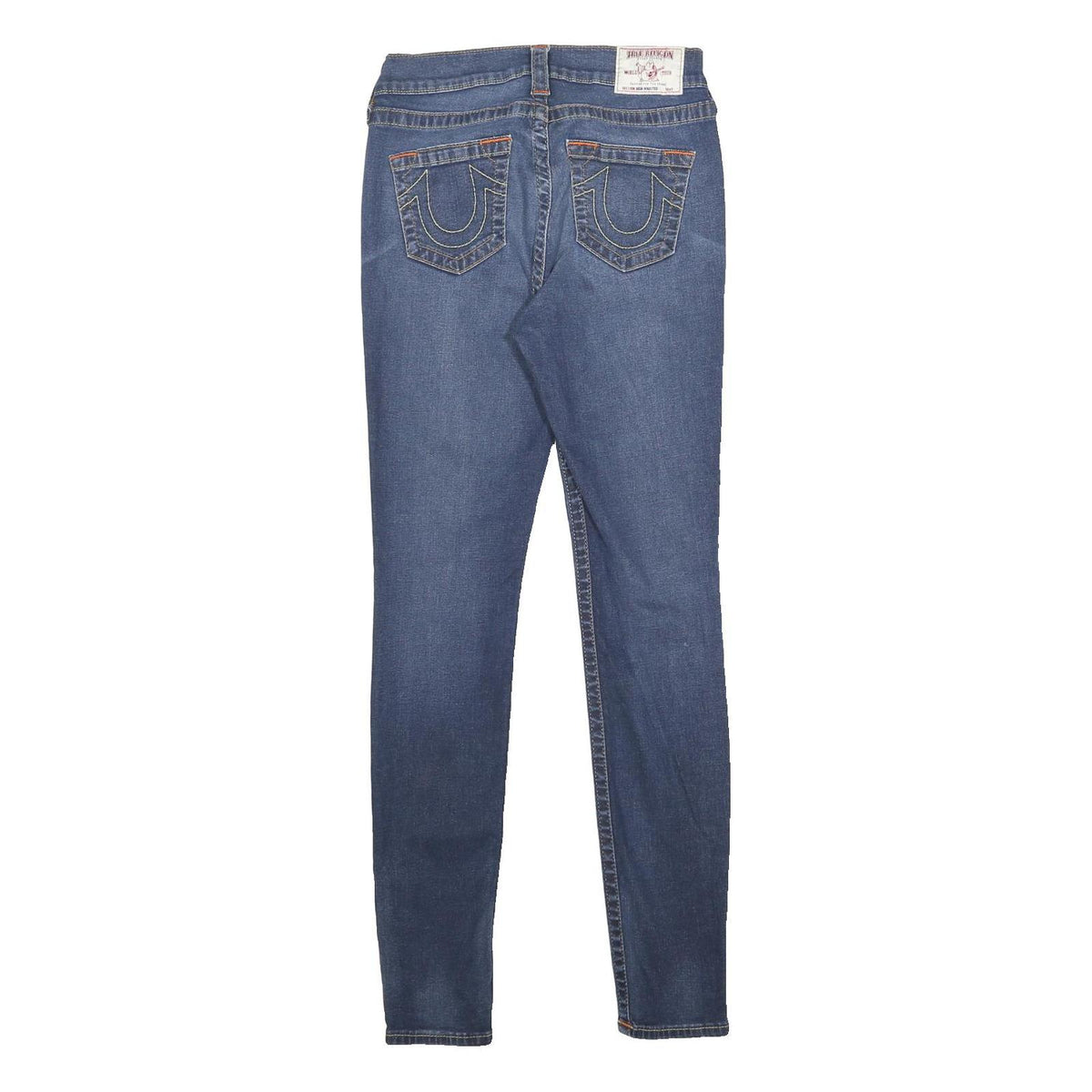 TRUE RELIGION Womens Slim Skinny Denim Medium Wash Jeans W28 L30 Stretch Zip