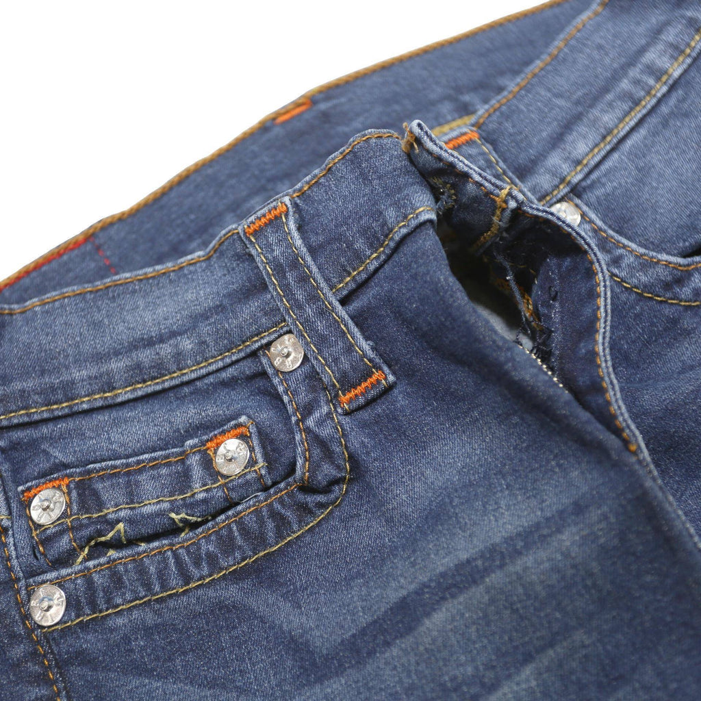 TRUE RELIGION Womens Slim Skinny Denim Medium Wash Jeans W28 L30 Stretch Zip