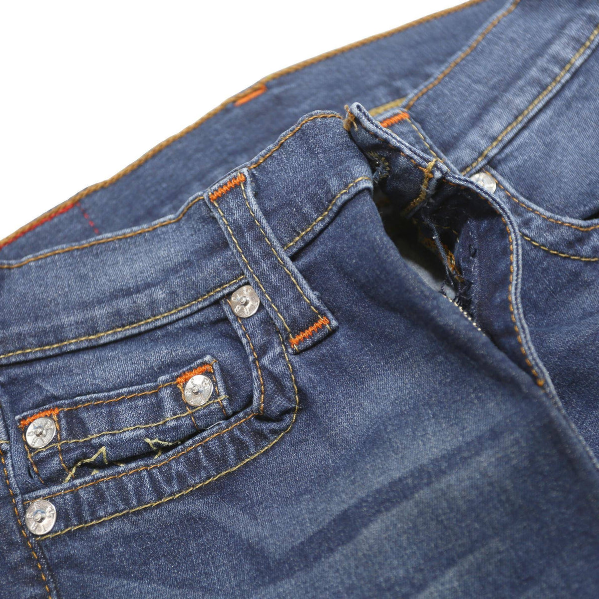 TRUE RELIGION Womens Slim Skinny Denim Medium Wash Jeans W28 L30 Stretch Zip
