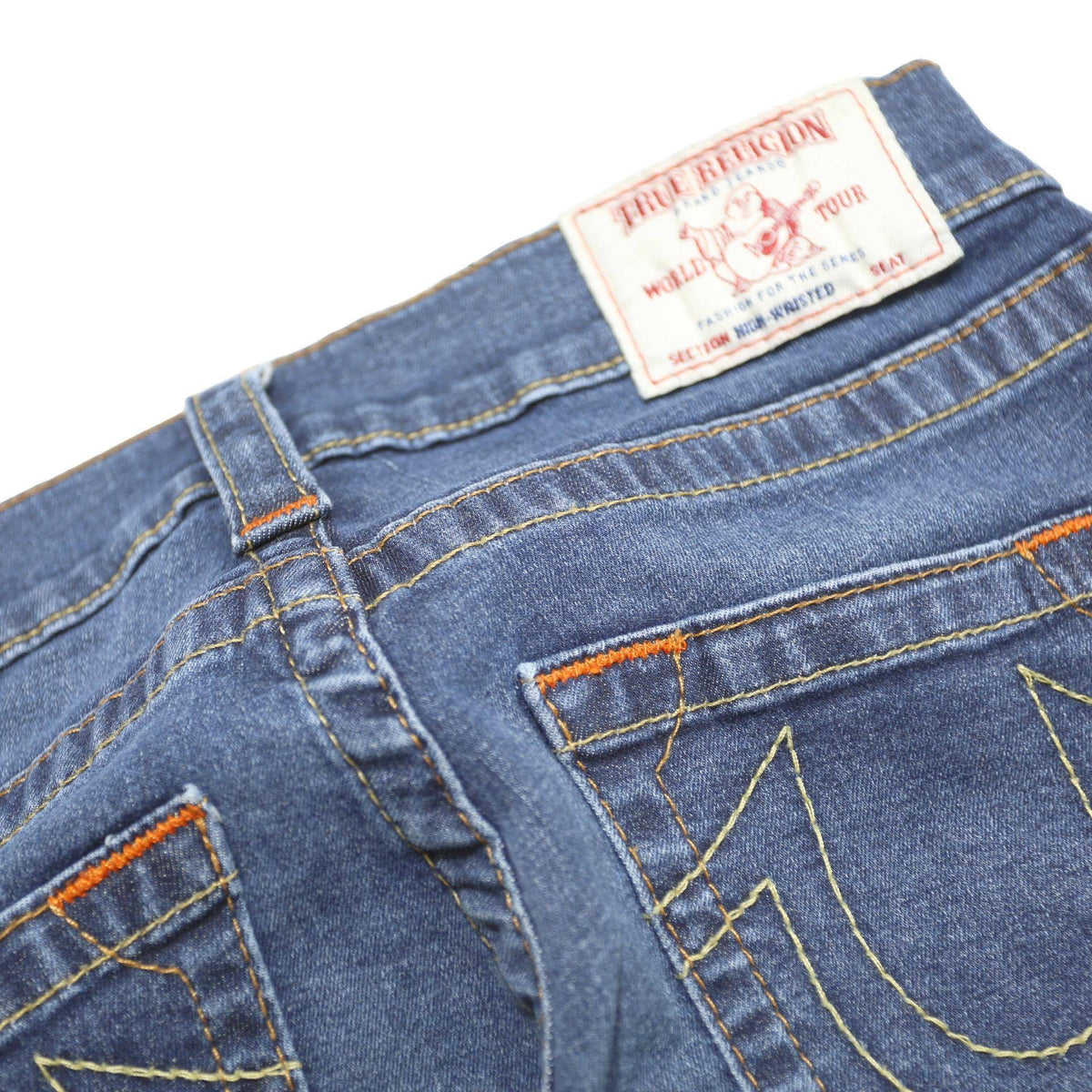 TRUE RELIGION Womens Slim Skinny Denim Medium Wash Jeans W28 L30 Stretch Zip