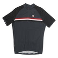 THOMAS Mens Black & Grey Cycling Jersey L Short Sleeve 1/4 Zip Sports Top