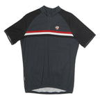 THOMAS Mens Black & Grey Cycling Jersey L Short Sleeve 1/4 Zip Sports Top