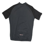 THOMAS Mens Black & Grey Cycling Jersey L Short Sleeve 1/4 Zip Sports Top