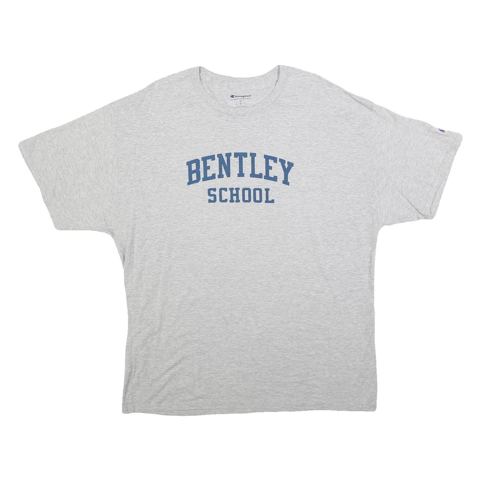 CHAMPION Mens Grey Bentley School Graphic T-Shirt XL Short Sleeve Crew Neck
