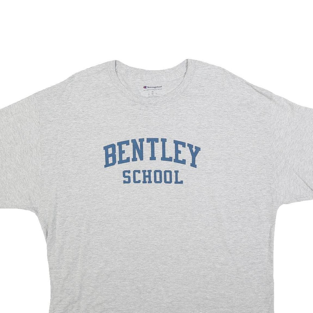 CHAMPION Mens Grey Bentley School Graphic T-Shirt XL Short Sleeve Crew Neck