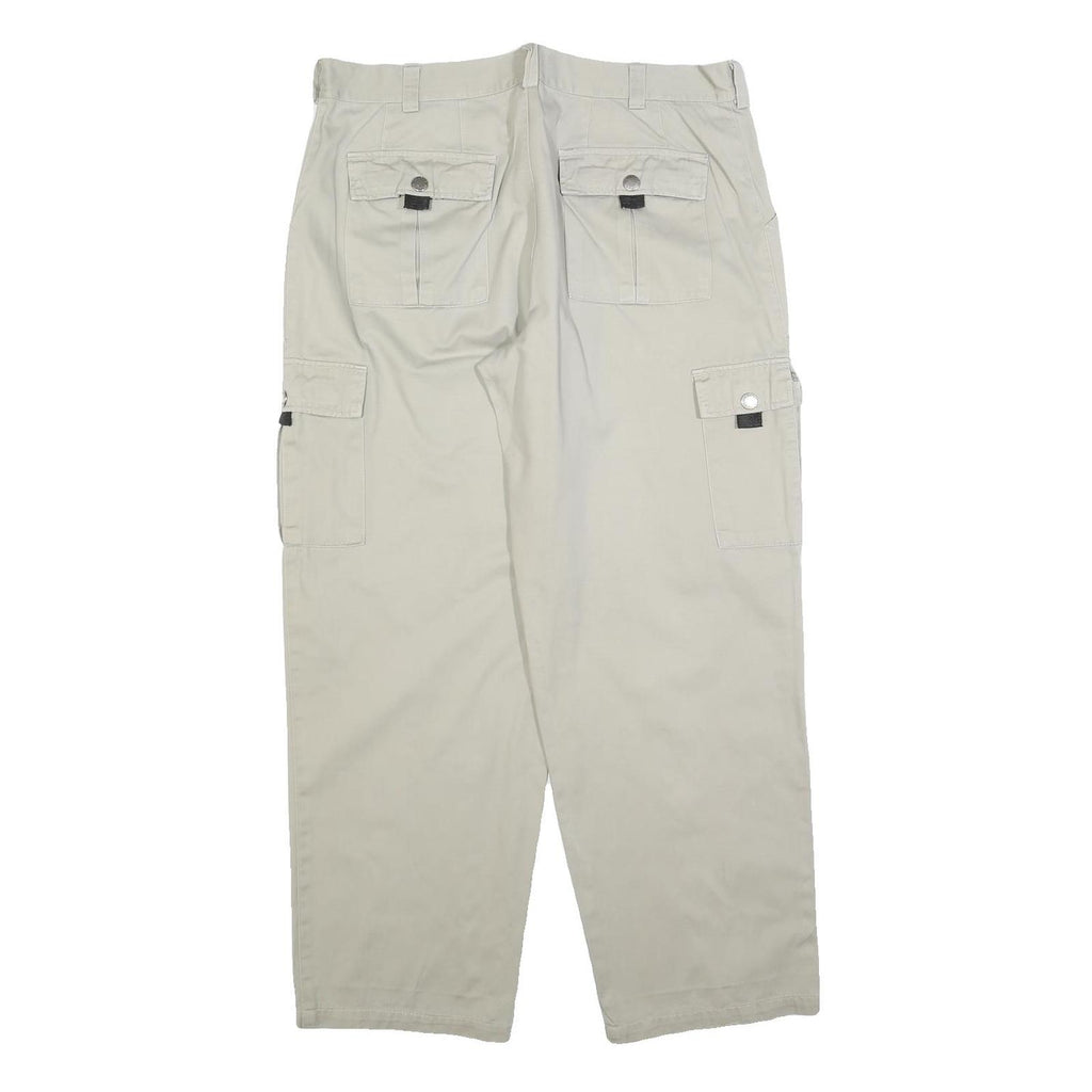 PRIORITY Mens Cotton Blend Beige Regular Cargo Trousers W36 L30 Work Utility
