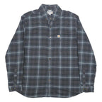 CARHARTT Mens Blue Grey Check Shirt L Button-Down Collar Long Sleeve Casual
