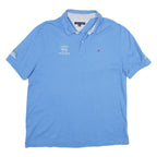 TOMMY HILFIGER Mens Blue Short Sleeve Polo Shirt XL Embroidered Cotton Casual