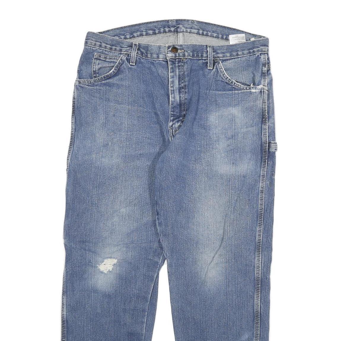 DICKIES Mens Jeans Blue Slim Straight Denim Medium W36 L30 Workwear Utility