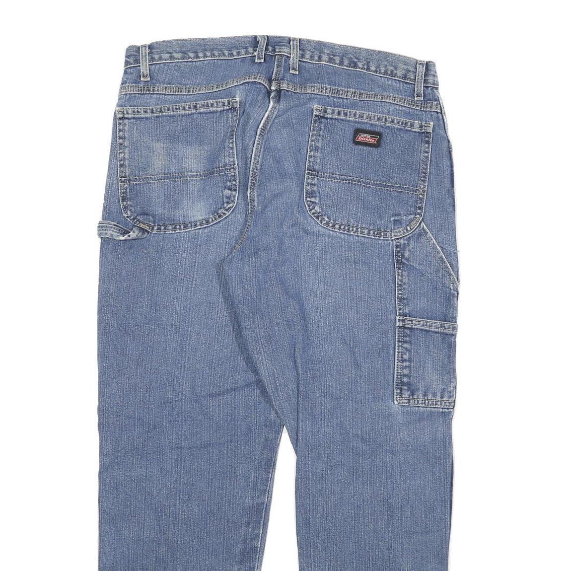 DICKIES Mens Jeans Blue Slim Straight Denim Medium W36 L30 Workwear Utility