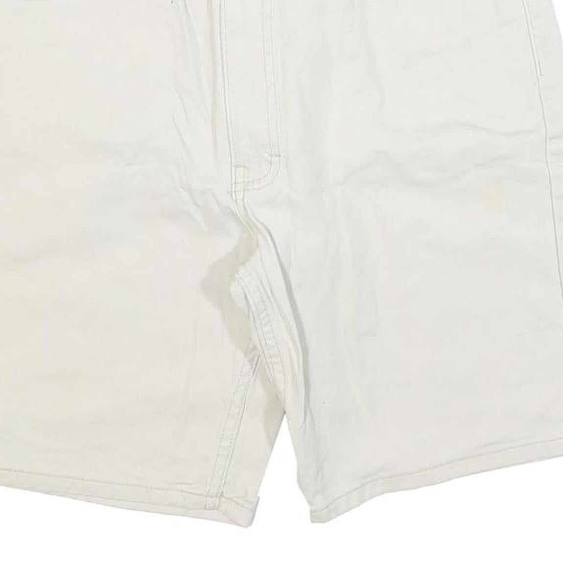 CHEROKEE Womens Shorts White Casual Plain S W28 Cotton Blend Comfortable Fit
