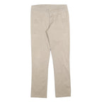 NIKE Womens Beige Slim Straight Woven Cotton Blend Trousers W28 L28 Zip Pocket