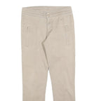 NIKE Womens Beige Slim Straight Woven Cotton Blend Trousers W28 L28 Zip Pocket