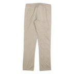NIKE Womens Beige Slim Straight Woven Cotton Blend Trousers W28 L28 Zip Pocket