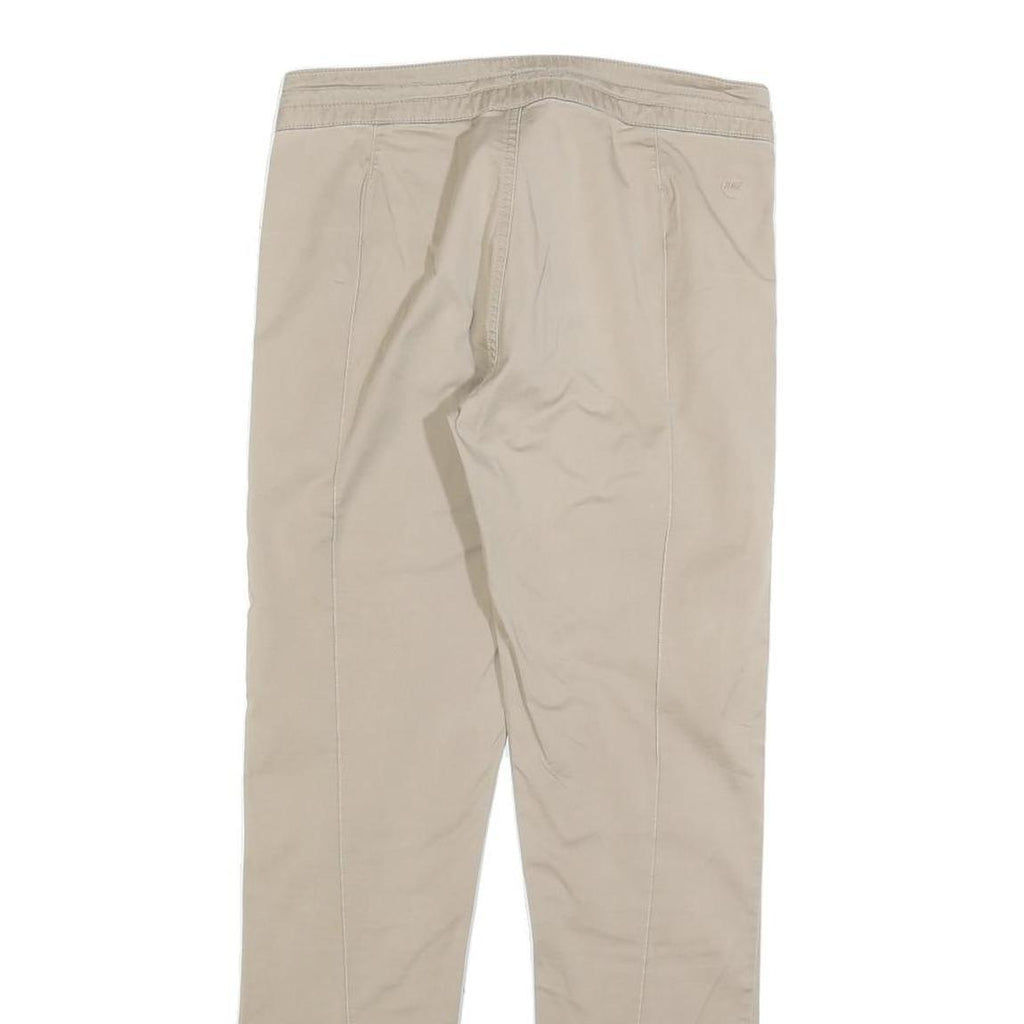 NIKE Womens Beige Slim Straight Woven Cotton Blend Trousers W28 L28 Zip Pocket