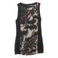 ZARA Womens Black & Brown Animal Print Sleeveless Shift Dress Size M Elegant