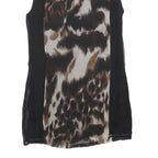 ZARA Womens Black & Brown Animal Print Sleeveless Shift Dress Size M Elegant