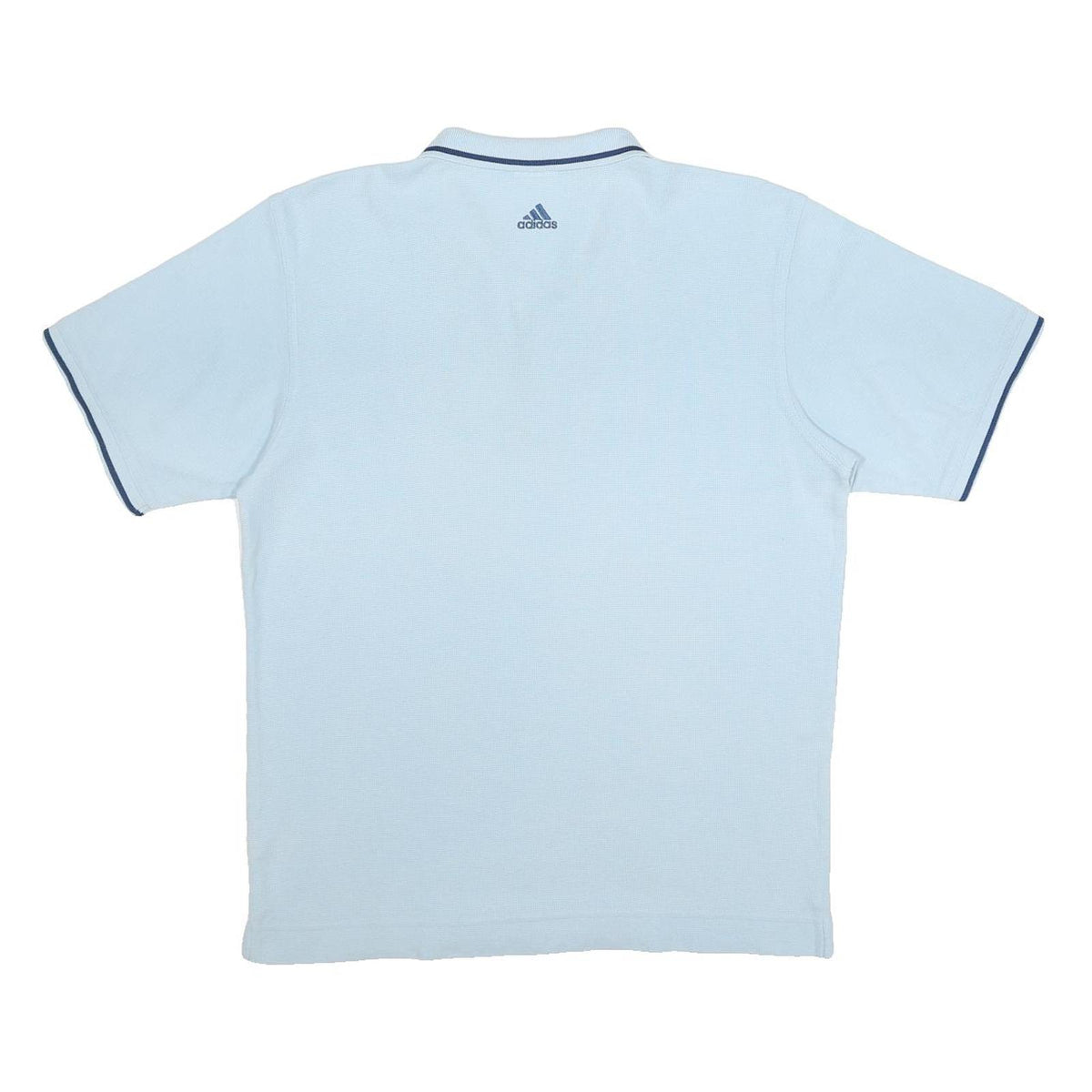 ADIDAS Mens Light Blue Polo Shirt M Cotton Blend Short Sleeve Classic Casual