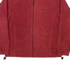 COLUMBIA Mens Red Jacket L Polyester Blend Plain Zip Outdoor Warm Casual