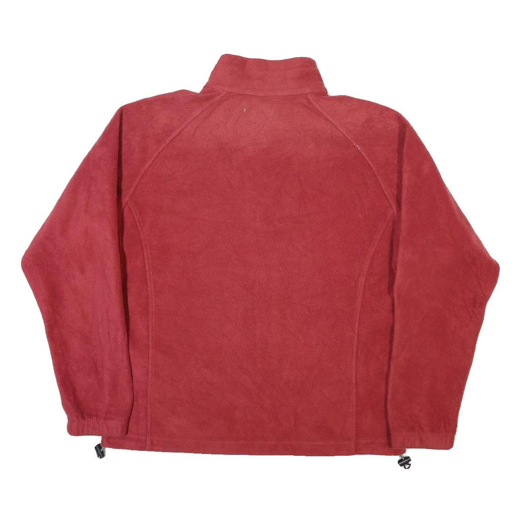 COLUMBIA Mens Red Jacket L Polyester Blend Plain Zip Outdoor Warm Casual