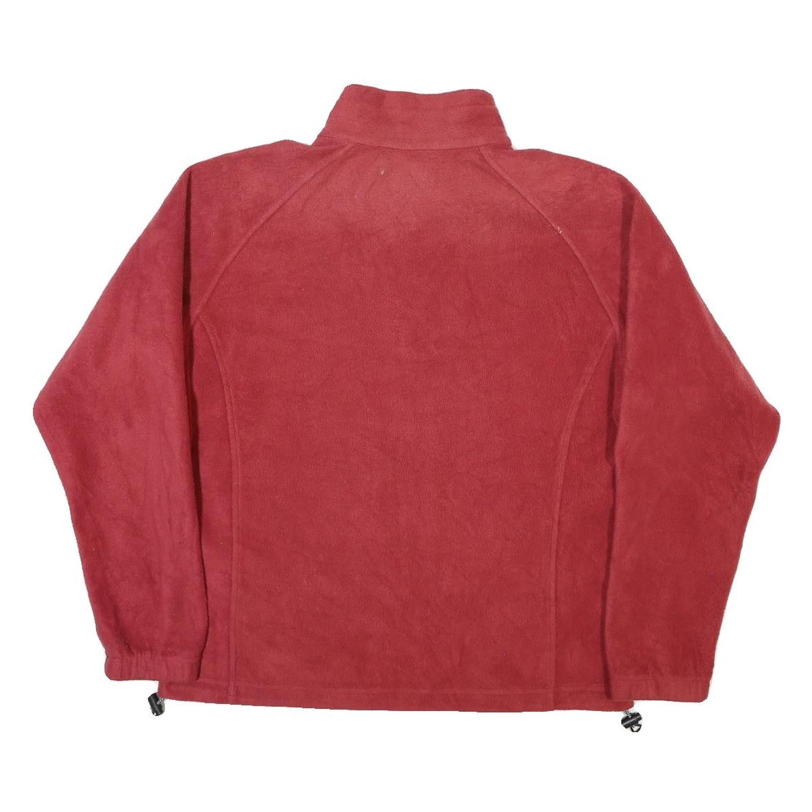 COLUMBIA Mens Red Jacket L Polyester Blend Plain Zip Outdoor Warm Casual