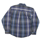 EDDIE BAUER Mens Blue & Grey Plaid Shirt L Casual Cotton Blend Flannel Button
