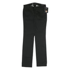 DICKIES Womens Cotton Blend Black Slim Straight Trousers W30 L32 Workwear