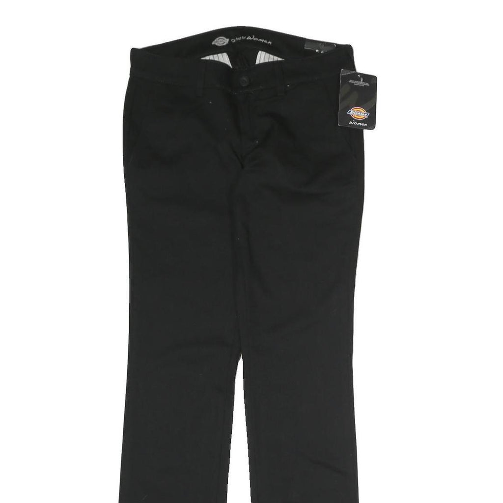 DICKIES Womens Cotton Blend Black Slim Straight Trousers W30 L32 Workwear