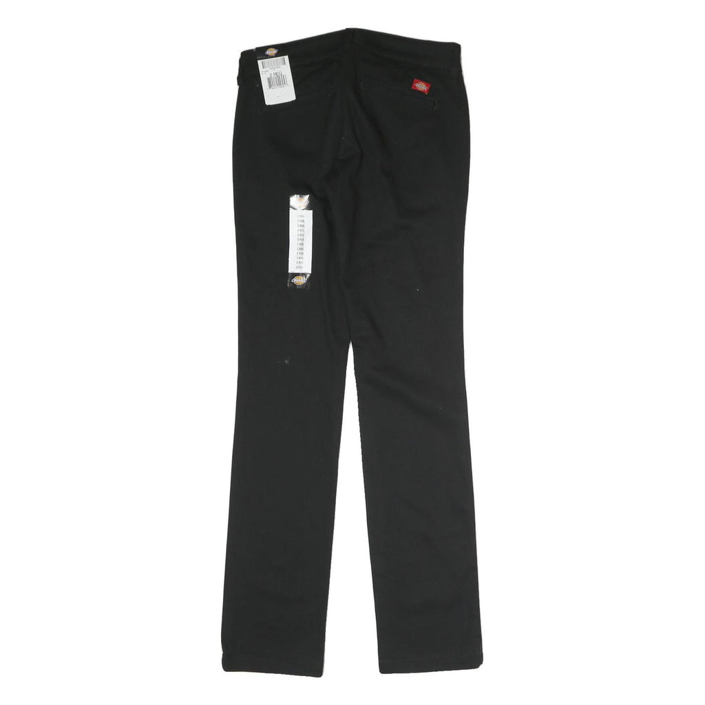 DICKIES Womens Cotton Blend Black Slim Straight Trousers W30 L32 Workwear