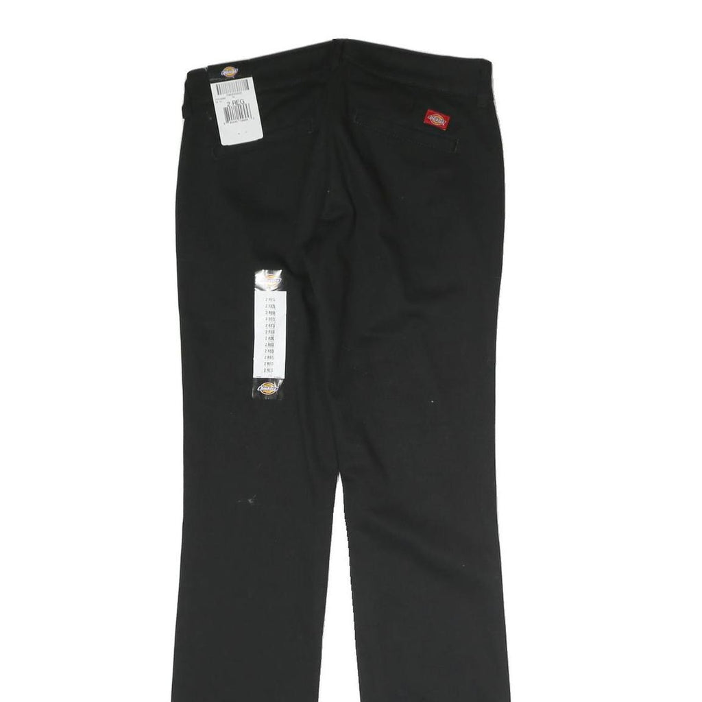 DICKIES Womens Cotton Blend Black Slim Straight Trousers W30 L32 Workwear