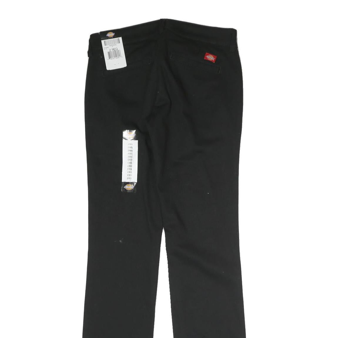 DICKIES Womens Cotton Blend Black Slim Straight Trousers W30 L32 Workwear