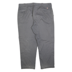 DICKIES Mens Regular Fit Grey Cotton Blend Jeans W42 L28 Workwear Zip Closure